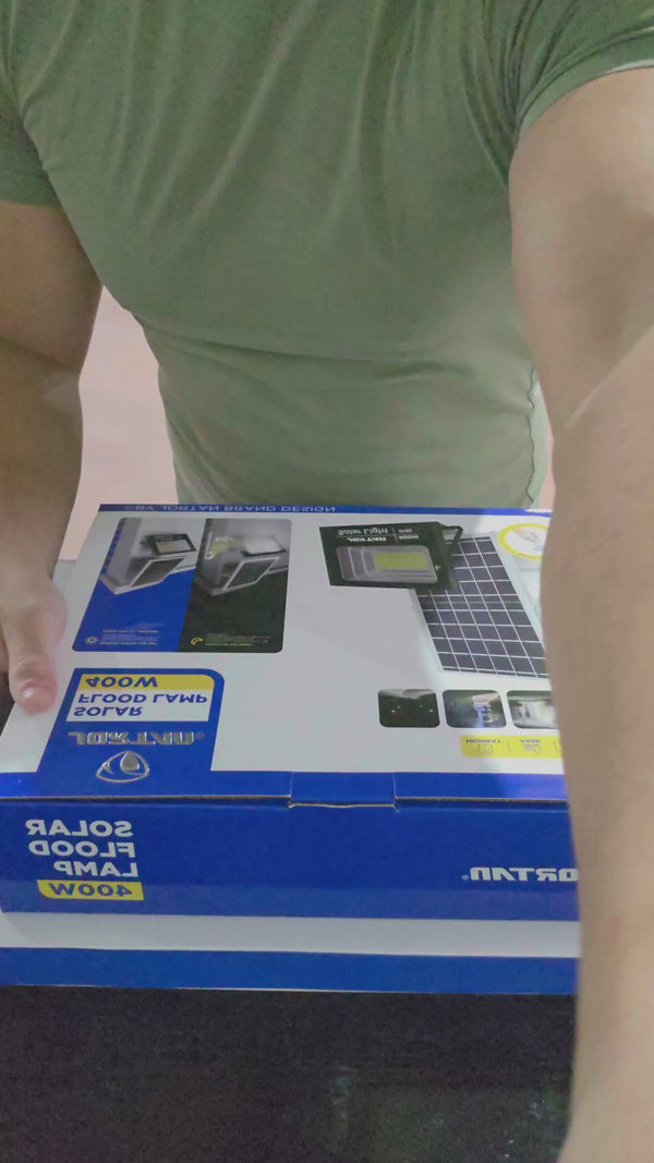 Proiector Solar Jortan 400W Lampa cu Incarcare Solara cu Panou Solar Kit Montaj