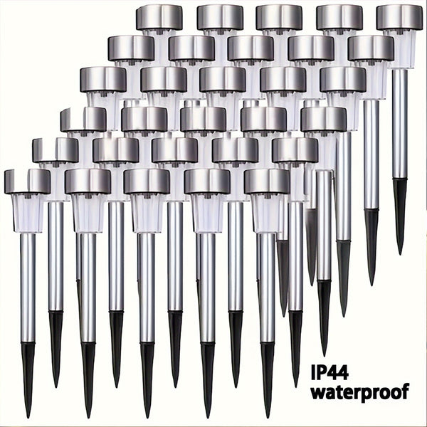 Lumini Solare LED din Oțel Inoxidabil pentru Grădină - Iluminat Peisaj, Alee, Curte și Gazon 