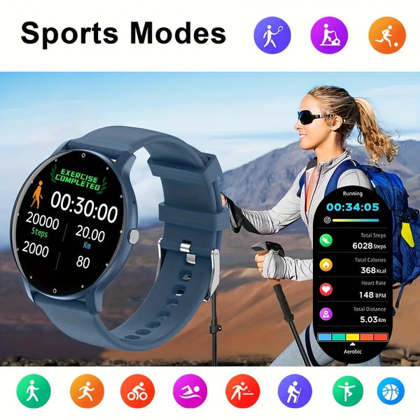 Ceas Inteligent cu Apeluri Telefonice - Smartwatch pentru Femei și Bărbați, Monitorizare Somn, Mod Multi-Sport, Control Vocal AI