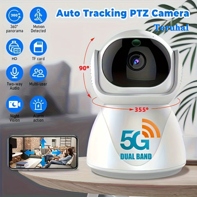 1Camer interioar inteligent 1080P 5Ghz WiFi cu band dubl detectare automat a sunetului video CCTV securizat monitorizare camer IP fr fir interioar cadou de Halloween cadou de Ziua Recunotinei cadou de Crciun