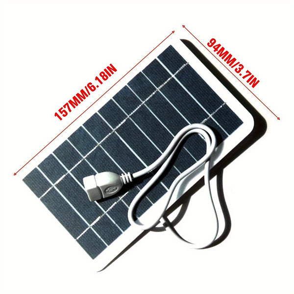 Încărcător solar portabil rezistent la apă, 2W, cu USB 5V