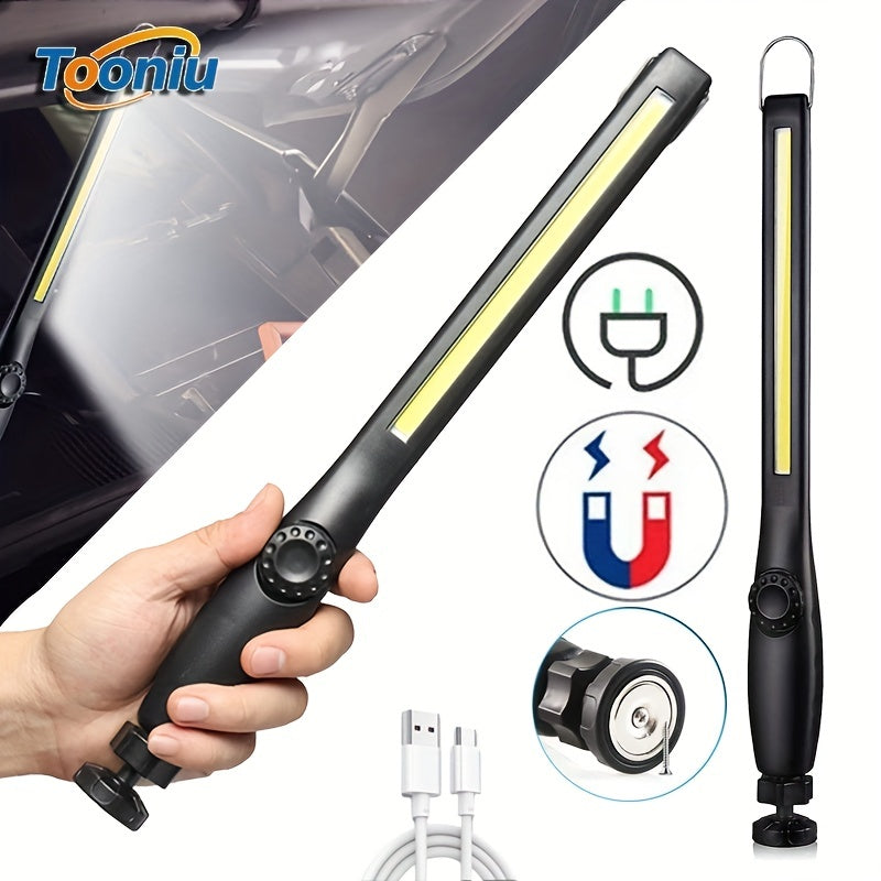 1Lamp de lucru LED COB rencrcabil cu baz magnetic i crlig  portabil strlucitoare i versatil pentru acas camping i reparaii auto