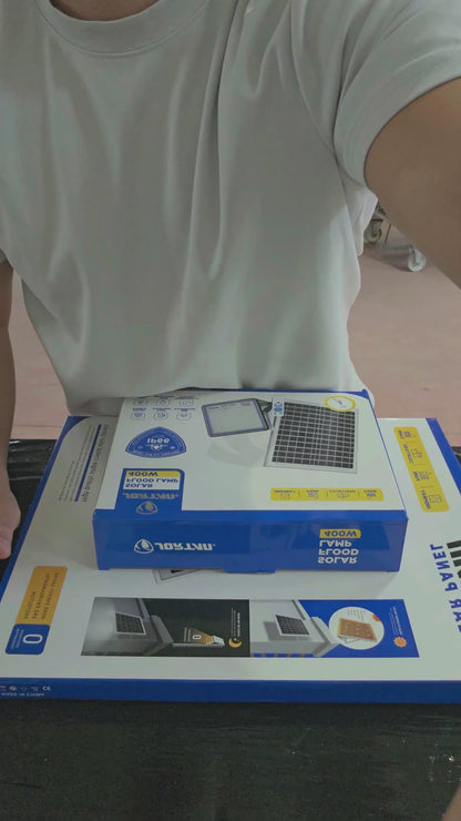 Proiector Solar Jortan Blue 400W Lampa cu Incarcare Solara cu Panou Solar Kit Montaj