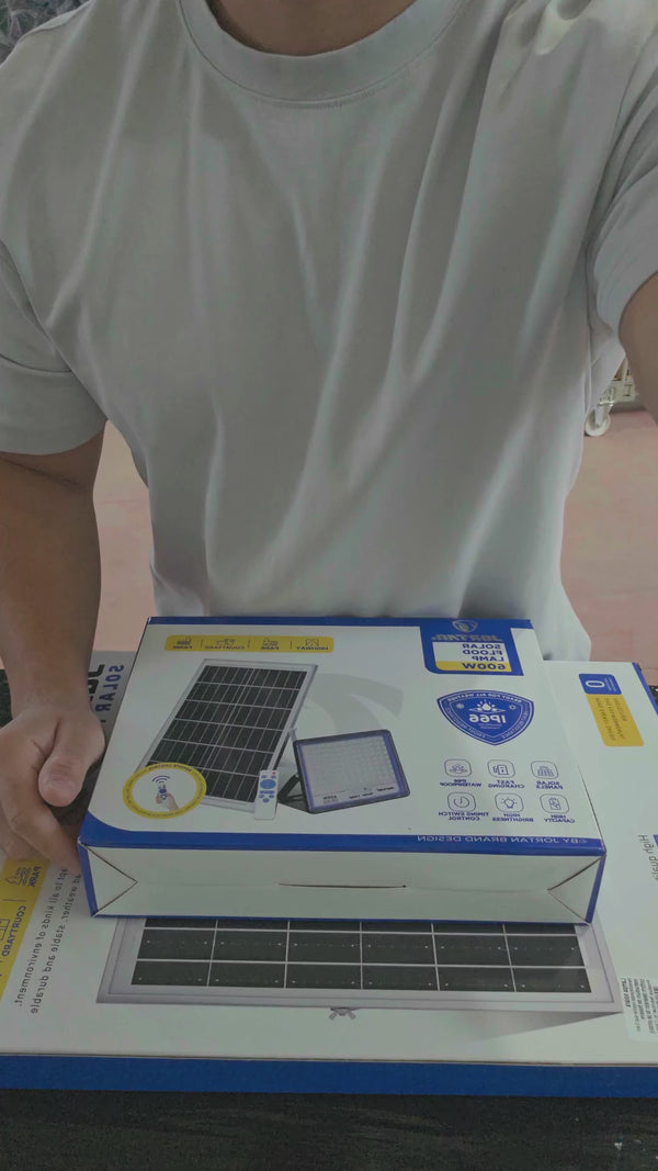Proiector Solar Jortan Blue 600W 400W 200W 100W Lampa cu Incarcare Solara cu Panou Solar Kit Montaj