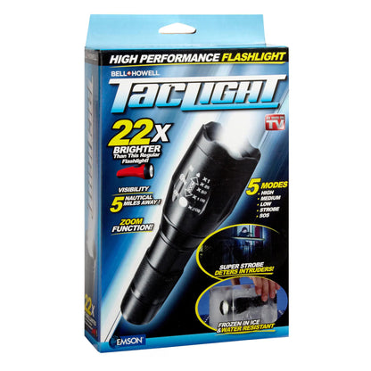 Lanternă Profesională Tactică Tac Light cu LED, Zoom Reglabil, 5 Moduri de Iluminare, Rezistentă la Apă și Șocuri, 5000 LUX