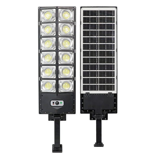 Lampă Solară Stradală LED 200W cu 12 Casete, Senzor de Mișcare și Lumină, 3 Moduri, Telecomandă