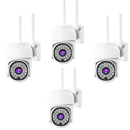 Pachet x4 Camera Wifi de Exterior Quanthex Color , Senzor de Miscare, Night Vision, Vizualizare Live pe Telefon