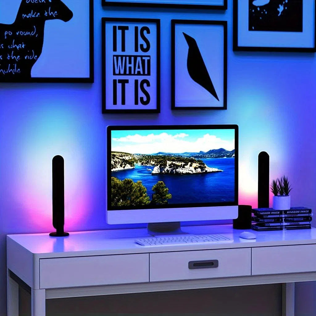 set 2 Bară LED cu lumini RGB, telecomandă IR, sincronizată cu muzica pentru TV și PC