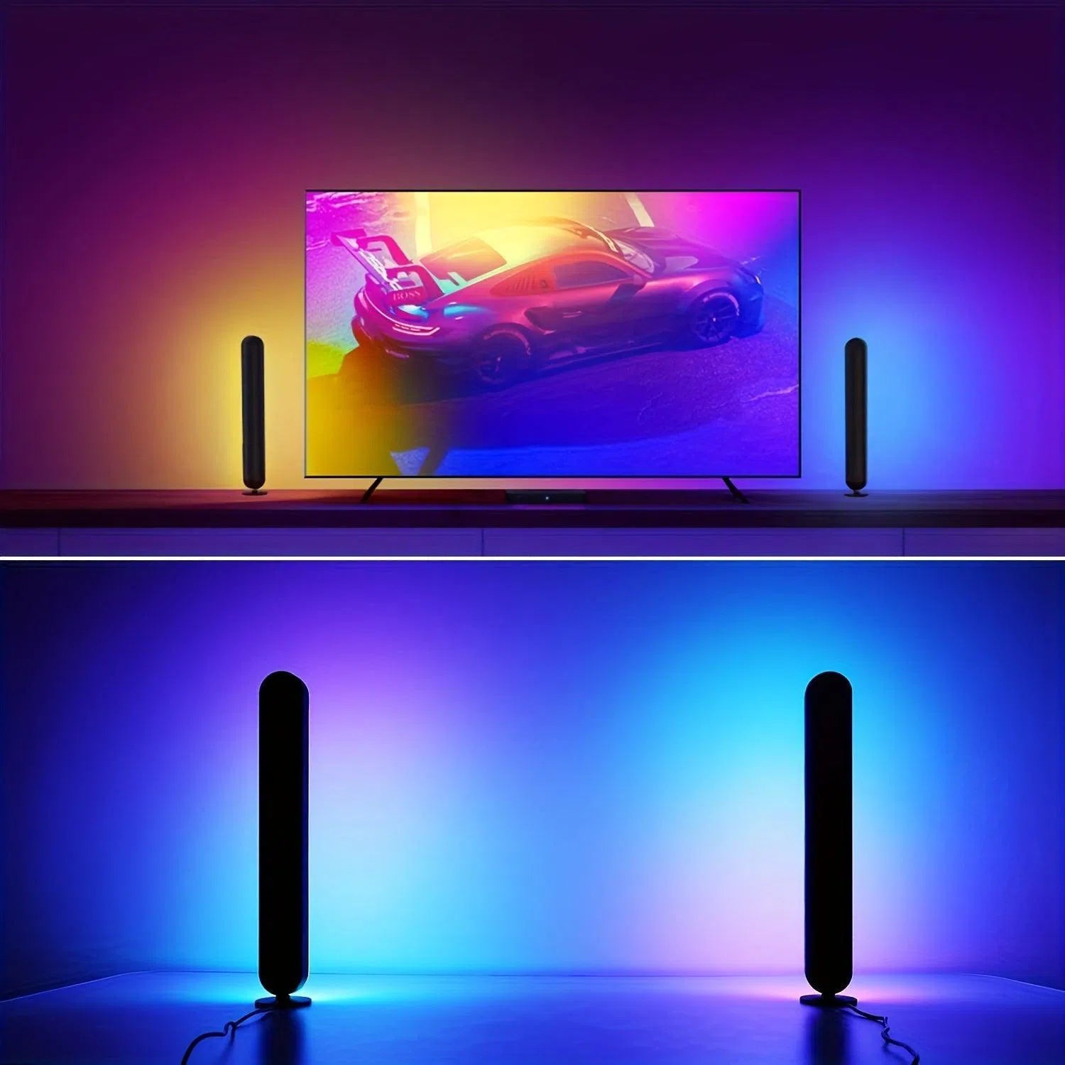 set 2 Bară LED cu lumini RGB, telecomandă IR, sincronizată cu muzica pentru TV și PC