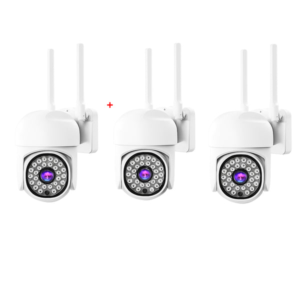 Pachet x3 Camera Wifi de Exterior Quanthex Color Senzor de Miscare, Night Vision, Vizualizare Live pe Telefon